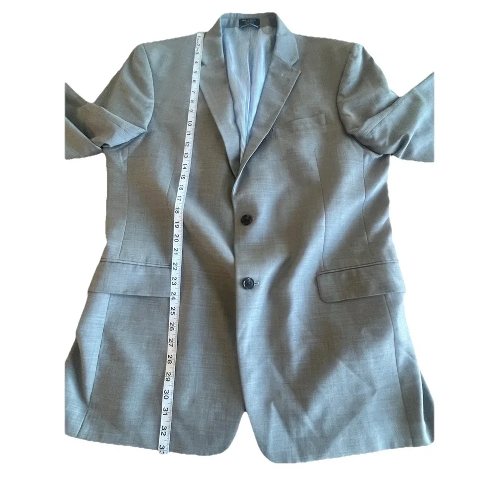 Tommy Hilfiger‎ Blazer Jacket Coat RN 47338 Light Gray Sz 44L 100% Wool